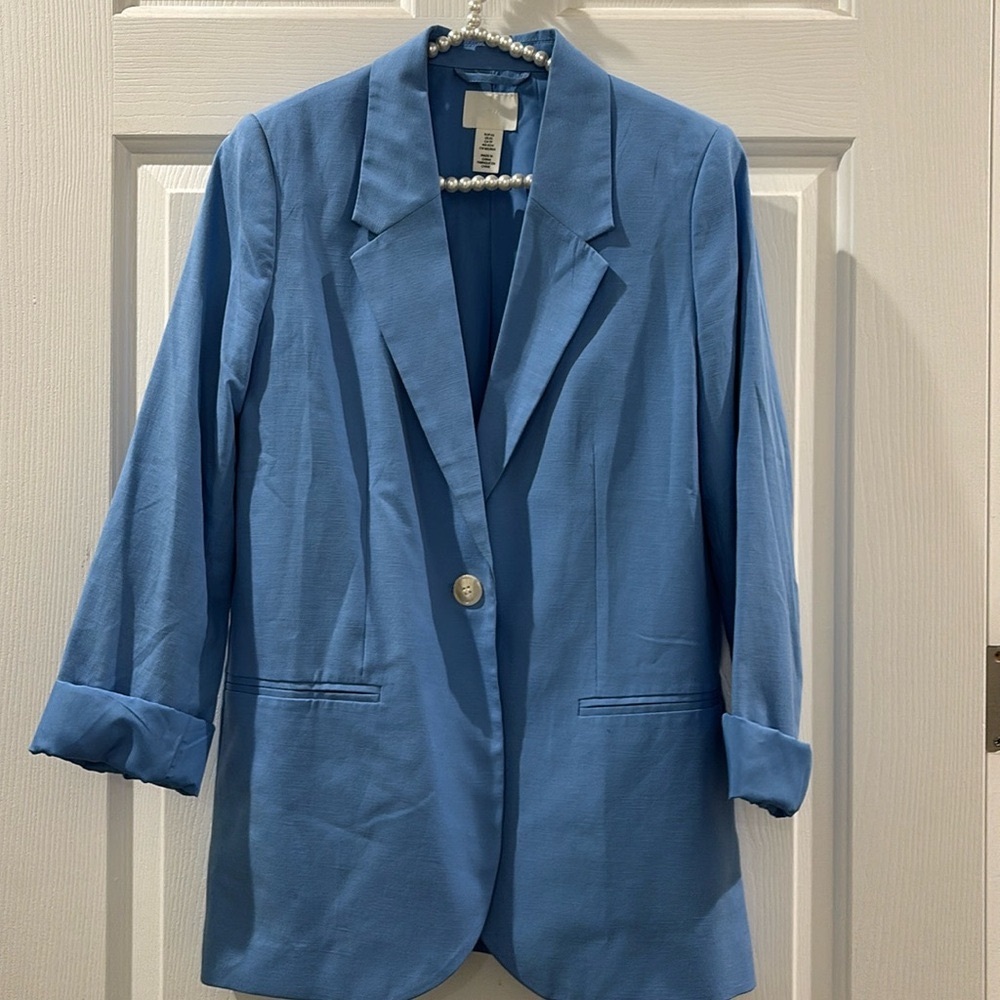 H&M light blue blazer